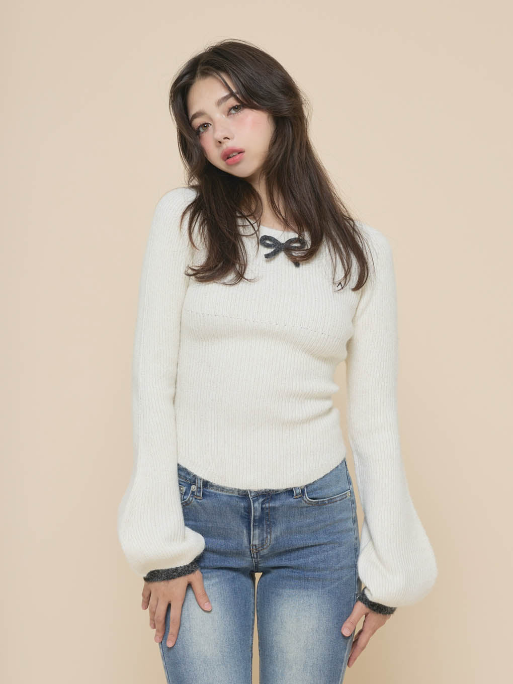 ANDMARY】Baby ribbon knit tops