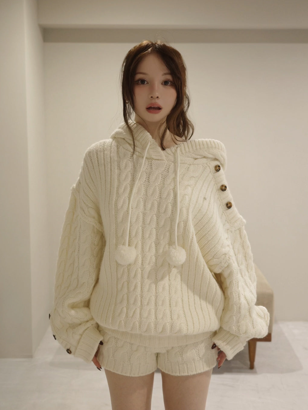 ANDMARY】Yara cable knit set up