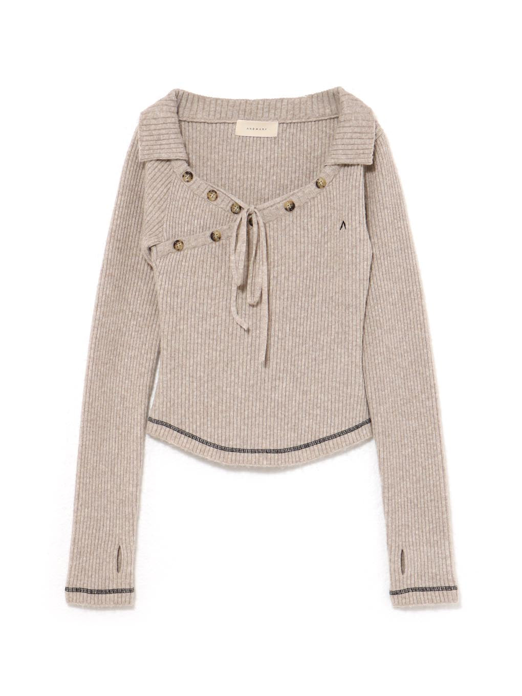ANDMARY】Anita button knit tops