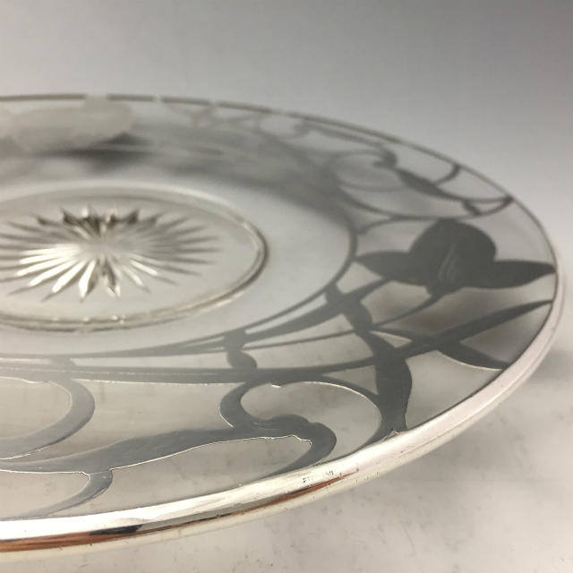 アメリカ「銀装飾 花文様 皿（大）」《アンティックかとう》