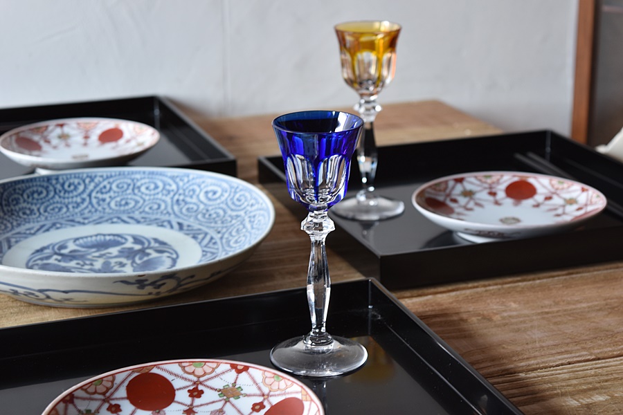 赤玉瓔珞文の5寸皿 - 生活骨董と古布のアンティークショップ antique