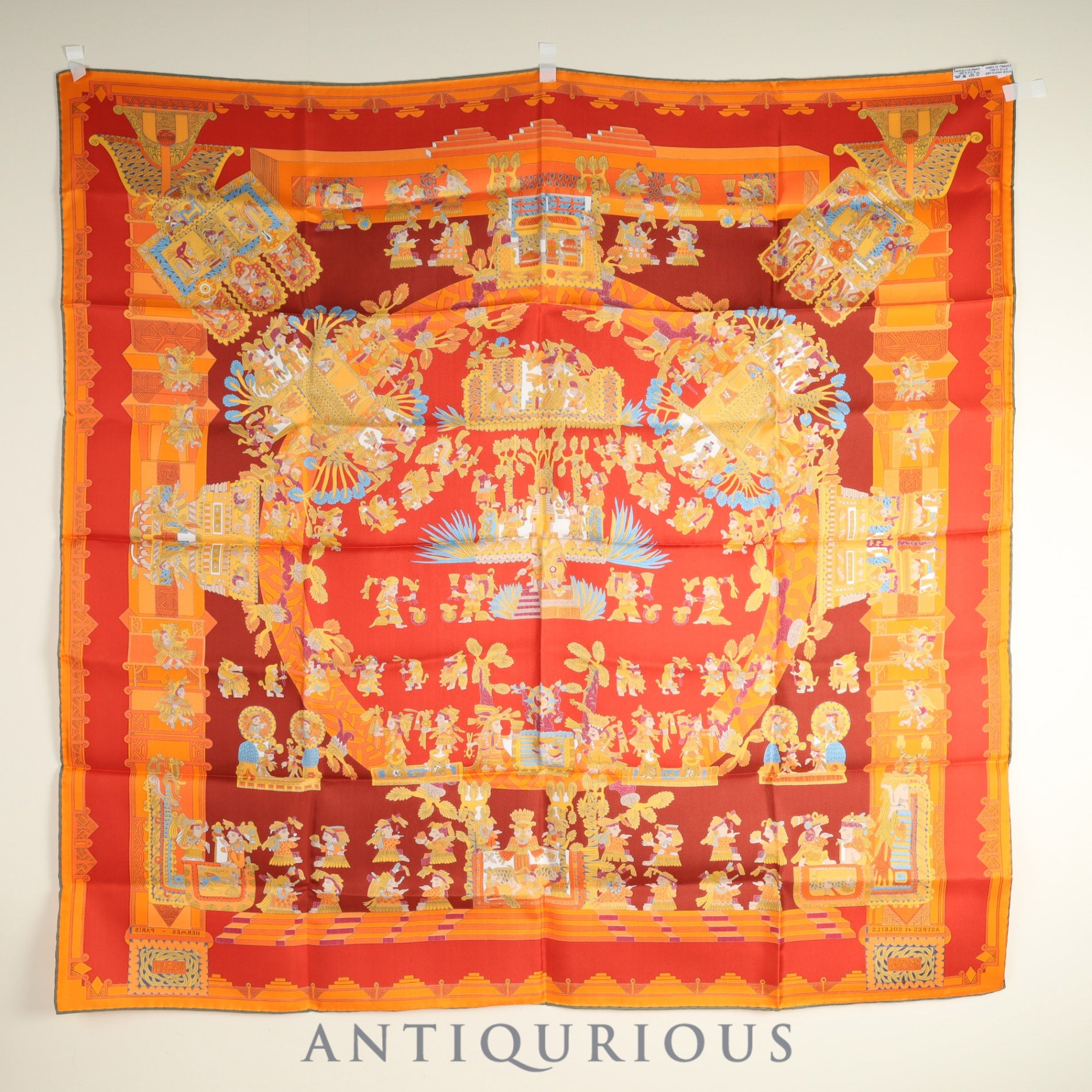 エルメス スカーフ カレ90ASTRES et SOLEILS 天体と太陽 SILK100