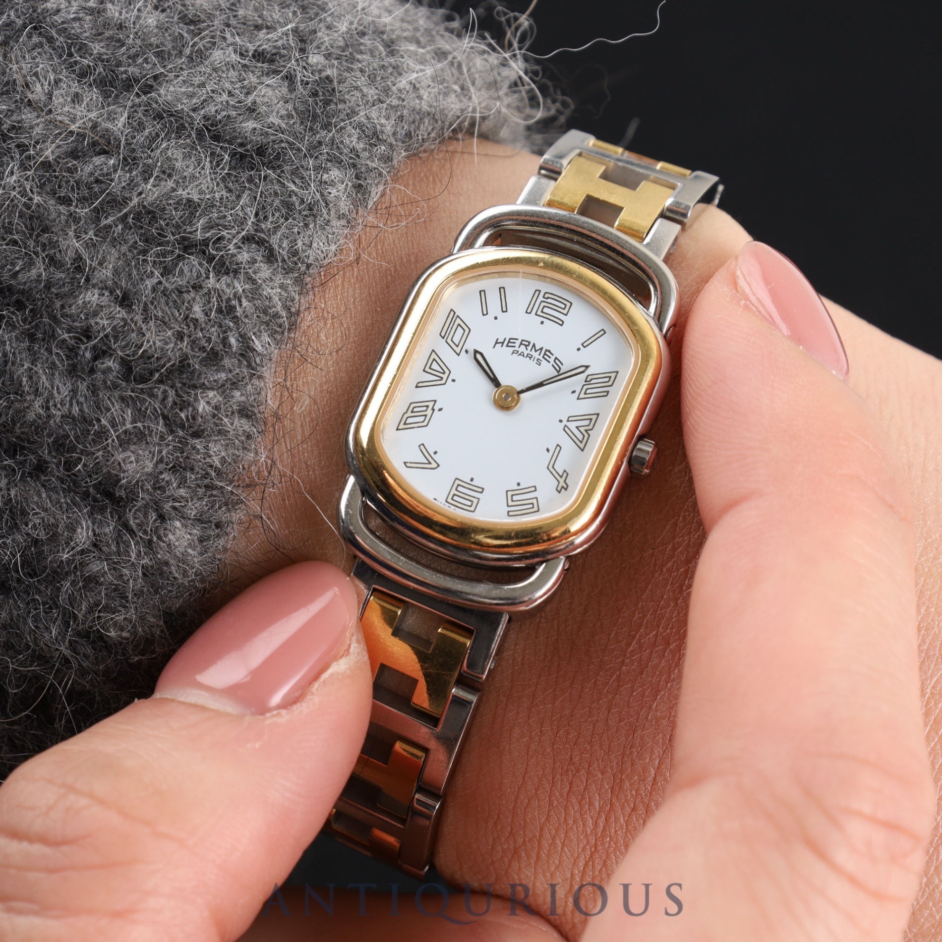 Hermes Rally RA1.220 Quartz Cal.976.001 SS/GP White Dial
