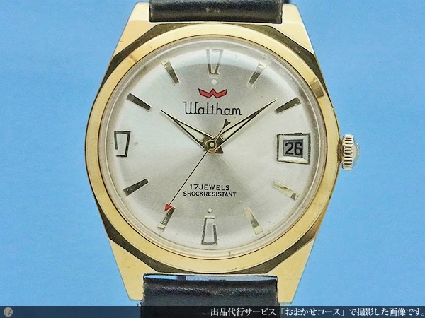 HA-3779| ウォルサム WALTHAM 放射仕上げのシルバーダイヤル 赤い矢印