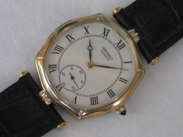 セイコー クオーツ 2628-5050 10K ローマ数字 スモセコ オクタゴン