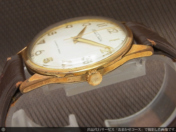 セイコー クラウン J14091 全数字 金張り 21石 手巻き SEIKO [代行