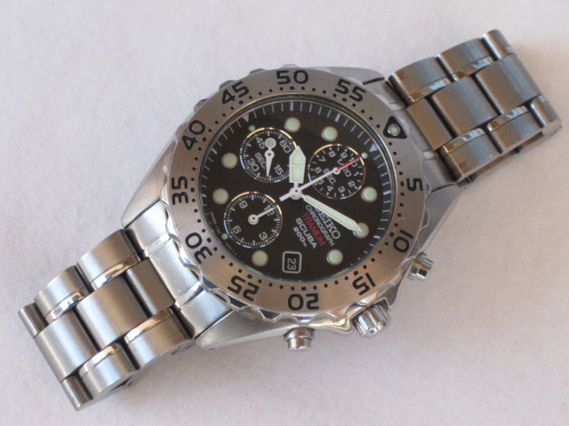セイコー ダイバー クロノグラフ チタン SCUBA 200M 7T92-0BD0 SBDQ001