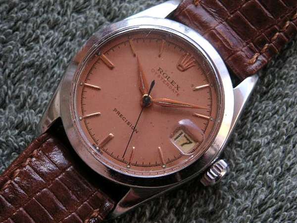 ロレックス オイスターデイト ピンク文字盤 Ref.6466 ボーイズサイズ