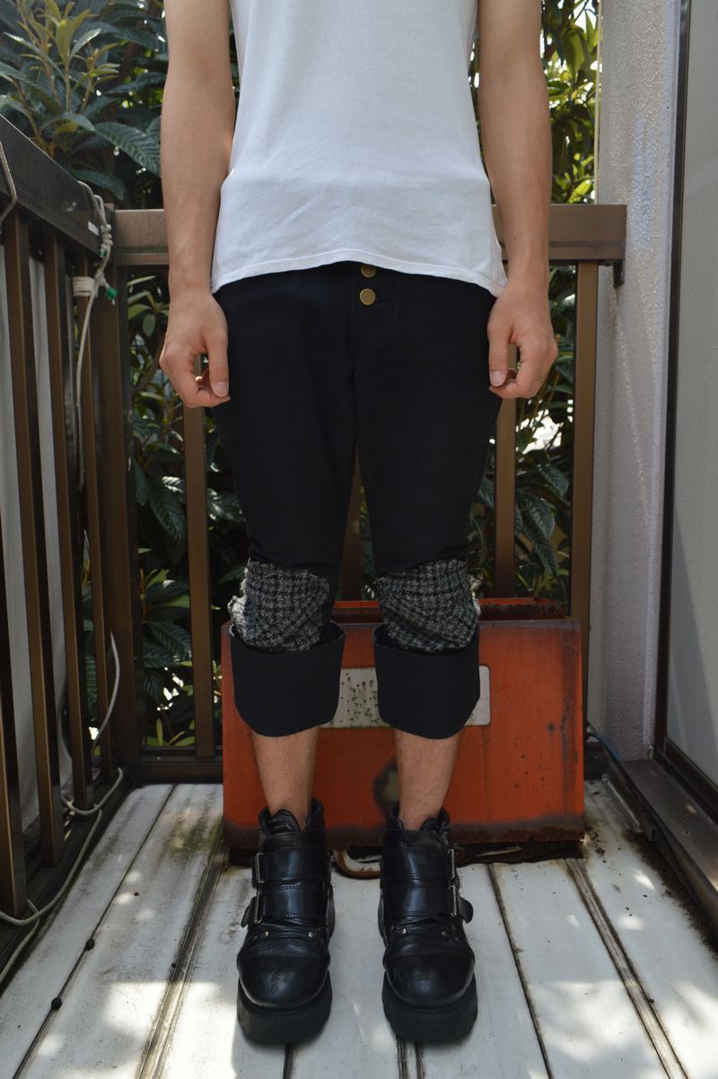 USED】NEMETH(ネメス)ウール地パッチ装飾立体裁断パンツ