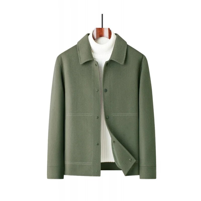 Modern wool jacket for men - minimal snap front shacket – Antonios