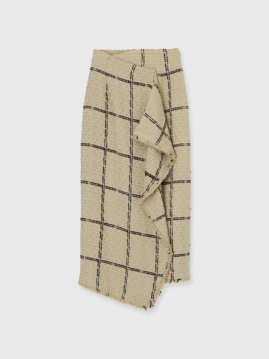 ツイードラップスカート