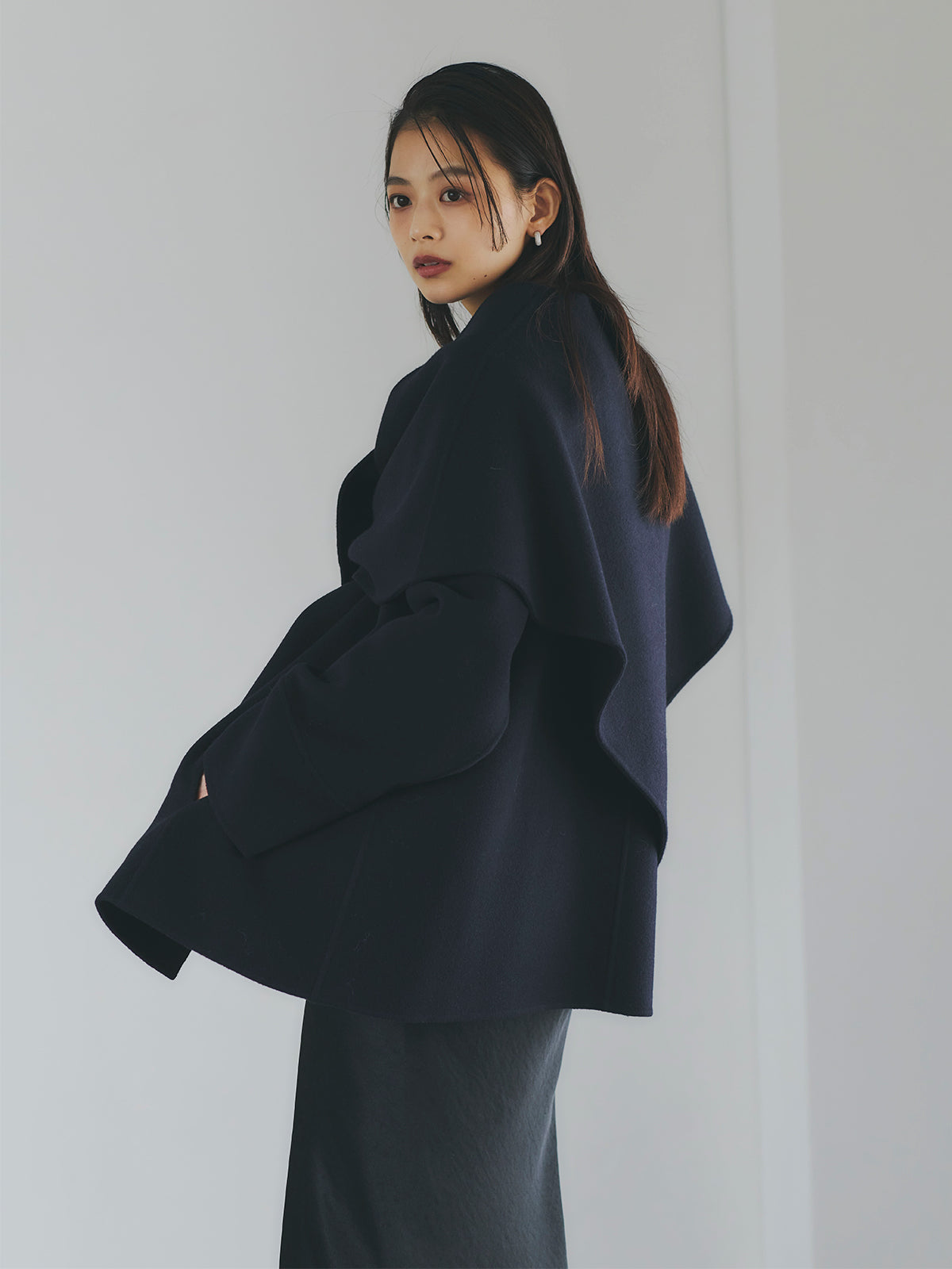 リバーウールミドルマフラーコート