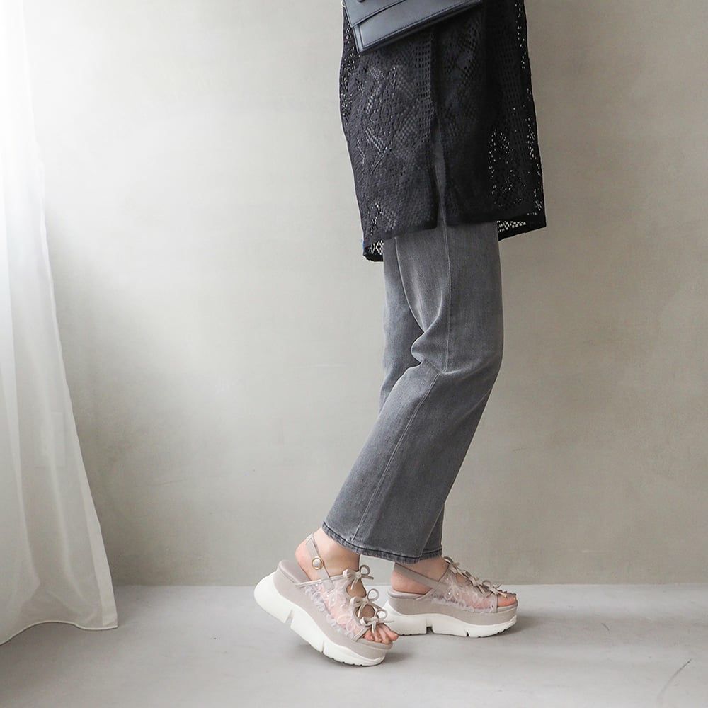 厚底グリッターリボンサンダル（BY_8990007） | あしながおじさん