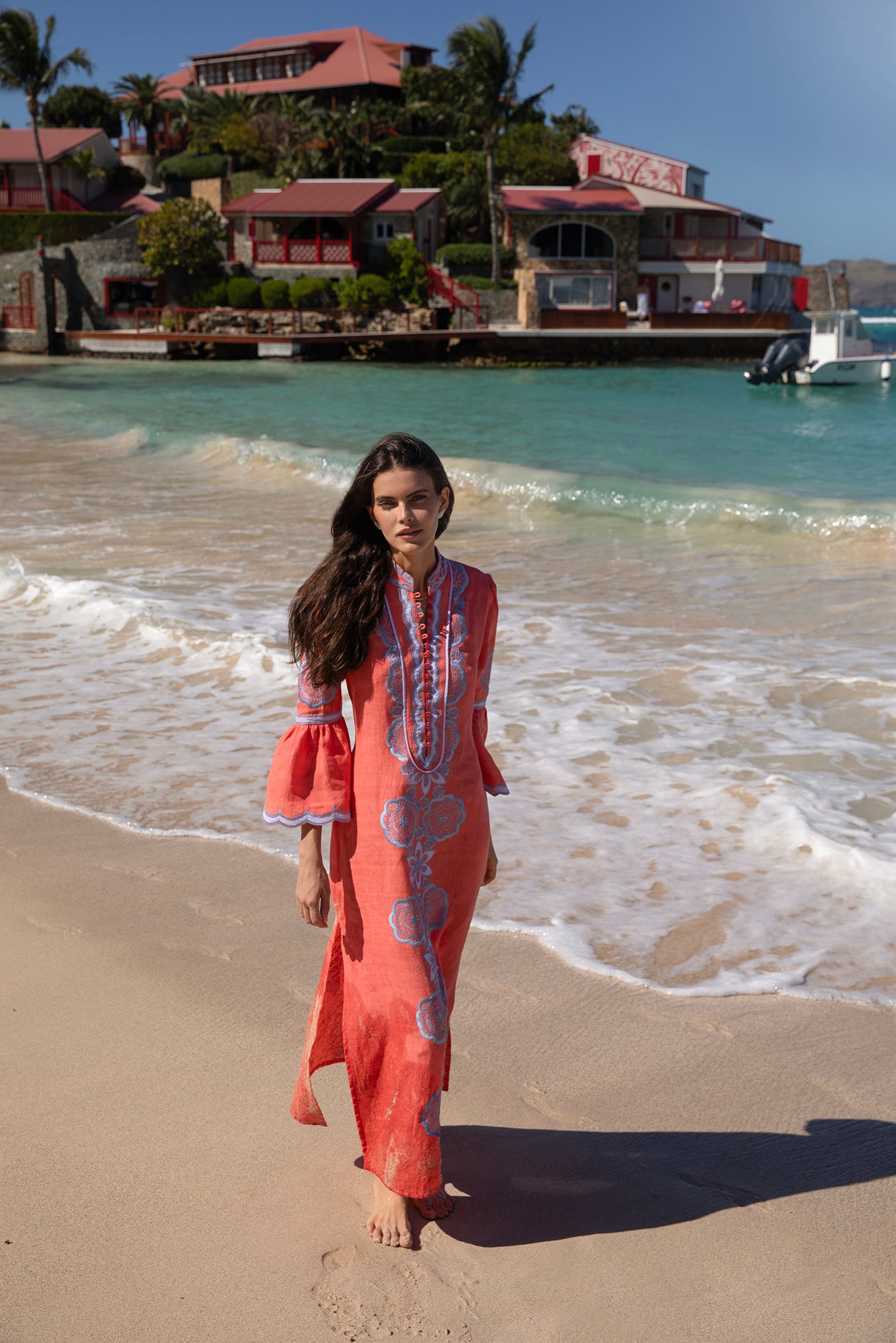 ASHA by Ashley McCormick Cerise Bleu Celine Kaftan – Asha By ADM