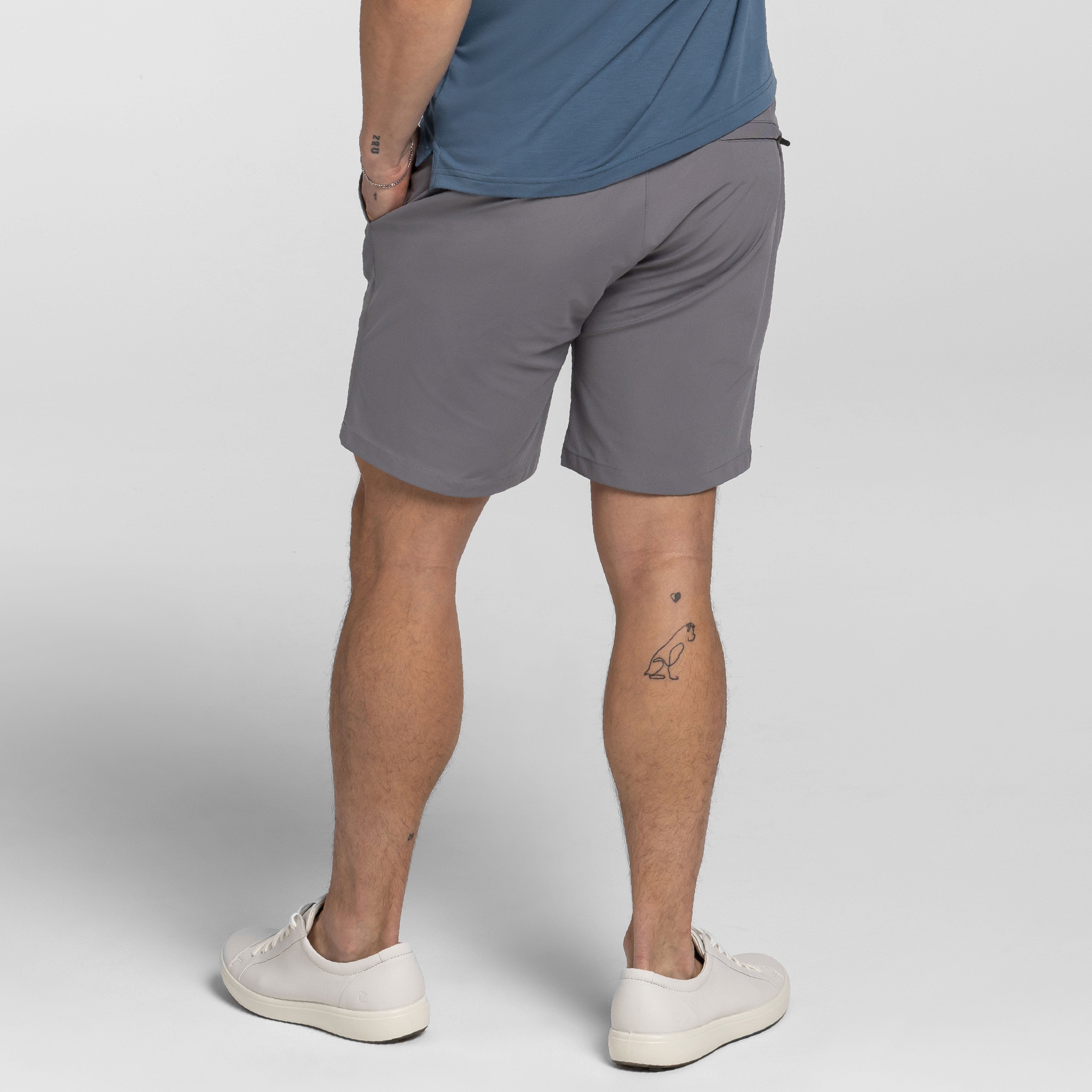 Ash & Erie Grey Hybrid XYZ Chino Shorts for Short Men