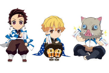 明治×鬼滅の刃「明治おいしい牛乳隊」の座れる缶/グラス/キーホルダー