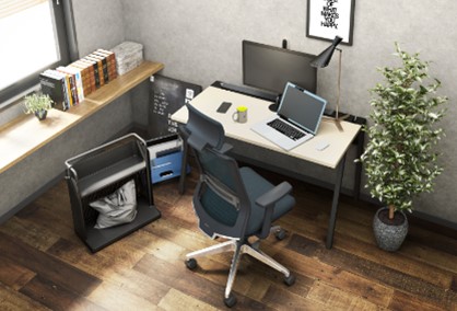 コクヨ、リビングに馴染むワークデスク。ケーブルをスッキリ収納