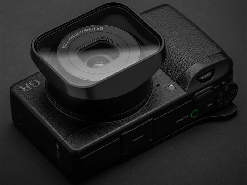 RICOH GR III/IIIx専用の金属製角型フード＆サムレスト - デジカメ Watch
