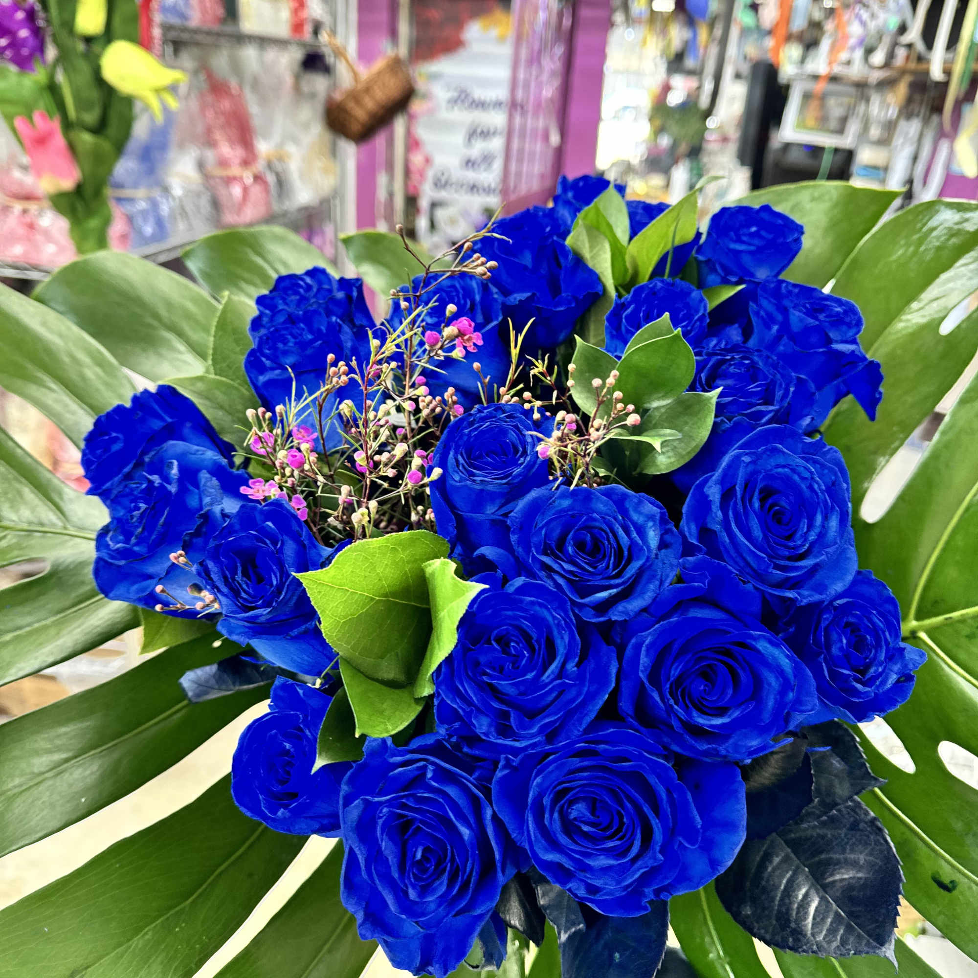 The Majestic Blue Rose Bouquet in Fresh Meadows, NY | Bosmat Flowers