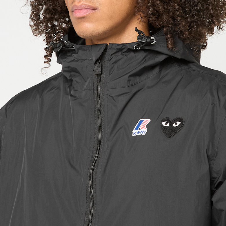 Buy Comme des Garcons Play K-Way Full Zip Jacket Black Emblem in