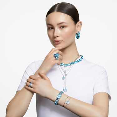 ウォッチ, オクタゴンカット ブレスレット, ブルー, ステンレス鋼