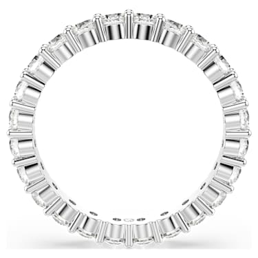 Matrix Vittore ring, Round cut, White, Silver-tone finish | Swarovski