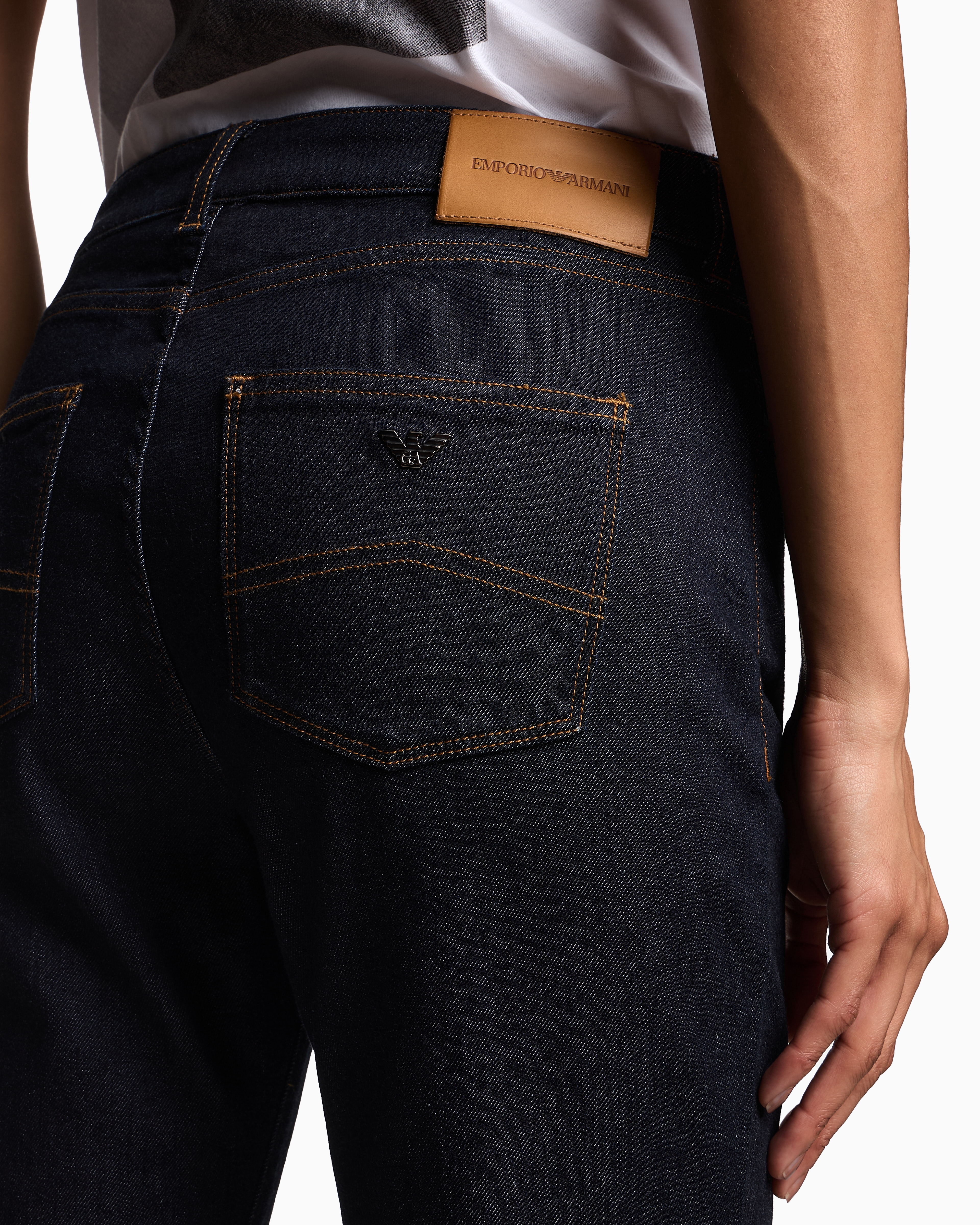 J18 high-rise skinny-leg jeans in comfort mercerised denim