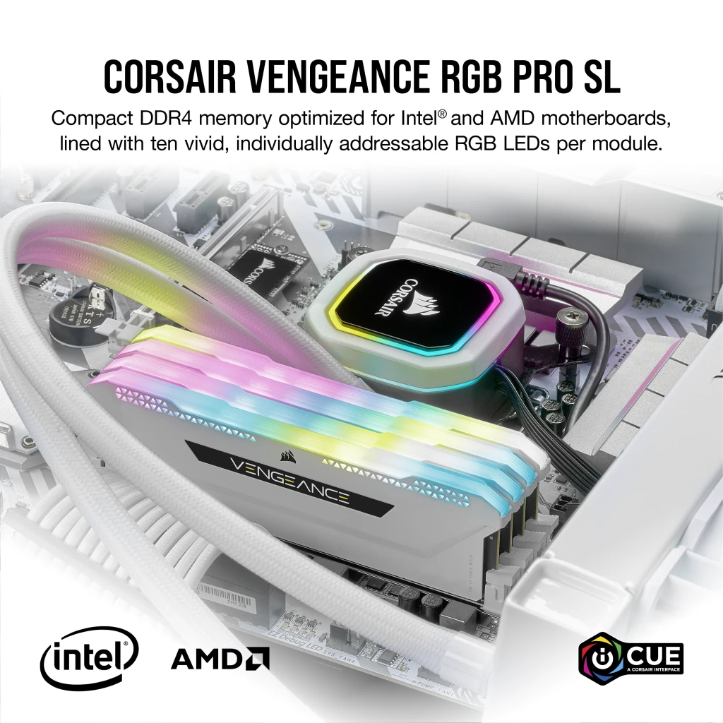 VENGEANCE RGB PRO SL 64GB (4 x 16GB) DDR4 DRAM 3200MHz C16 Memory