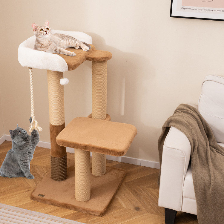 44 Inches Modern Cat Tree for Indoor Cats with Plush Padded Perch