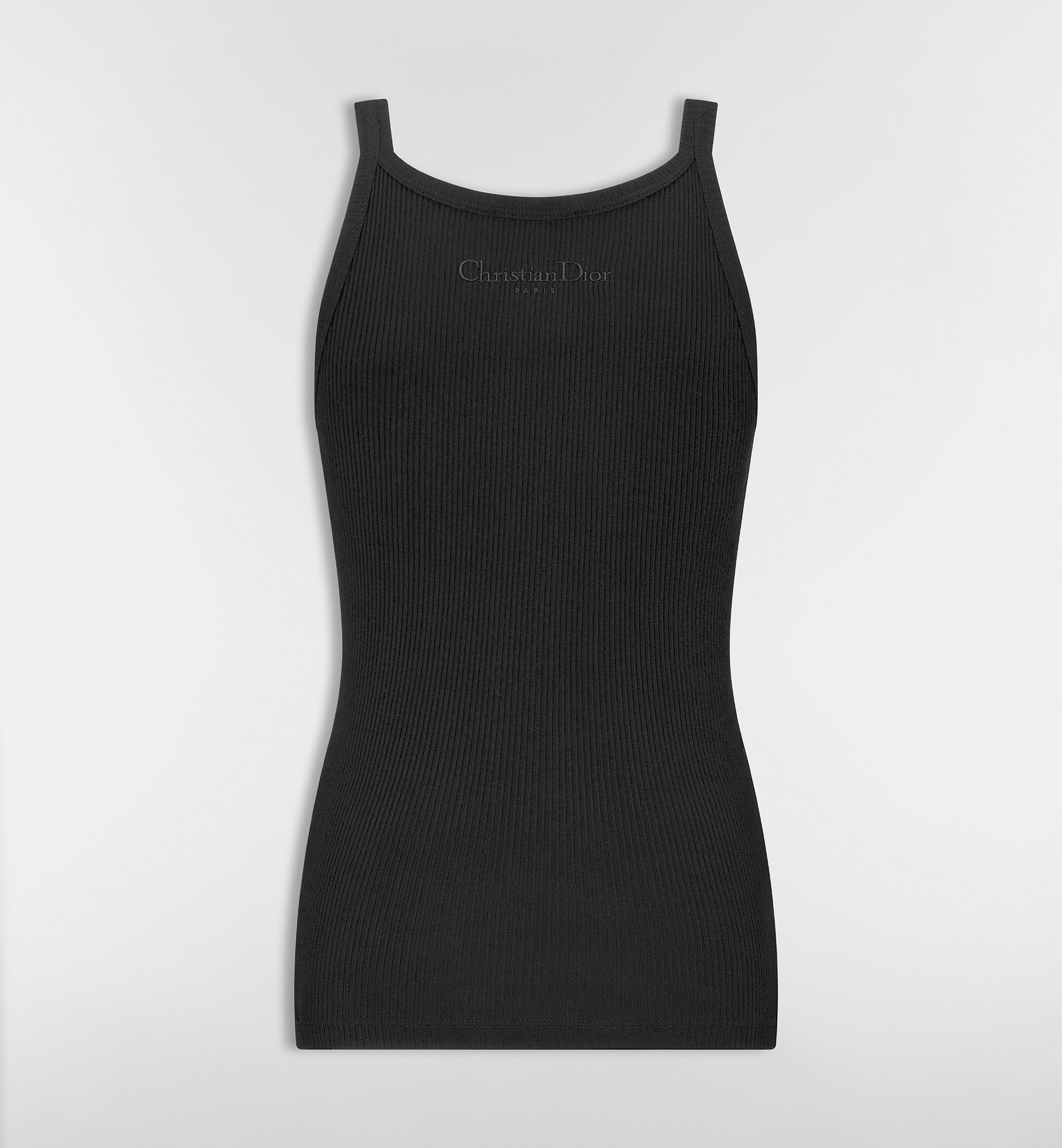 Tank Top Black Ribbed Cotton Jersey | DIOR