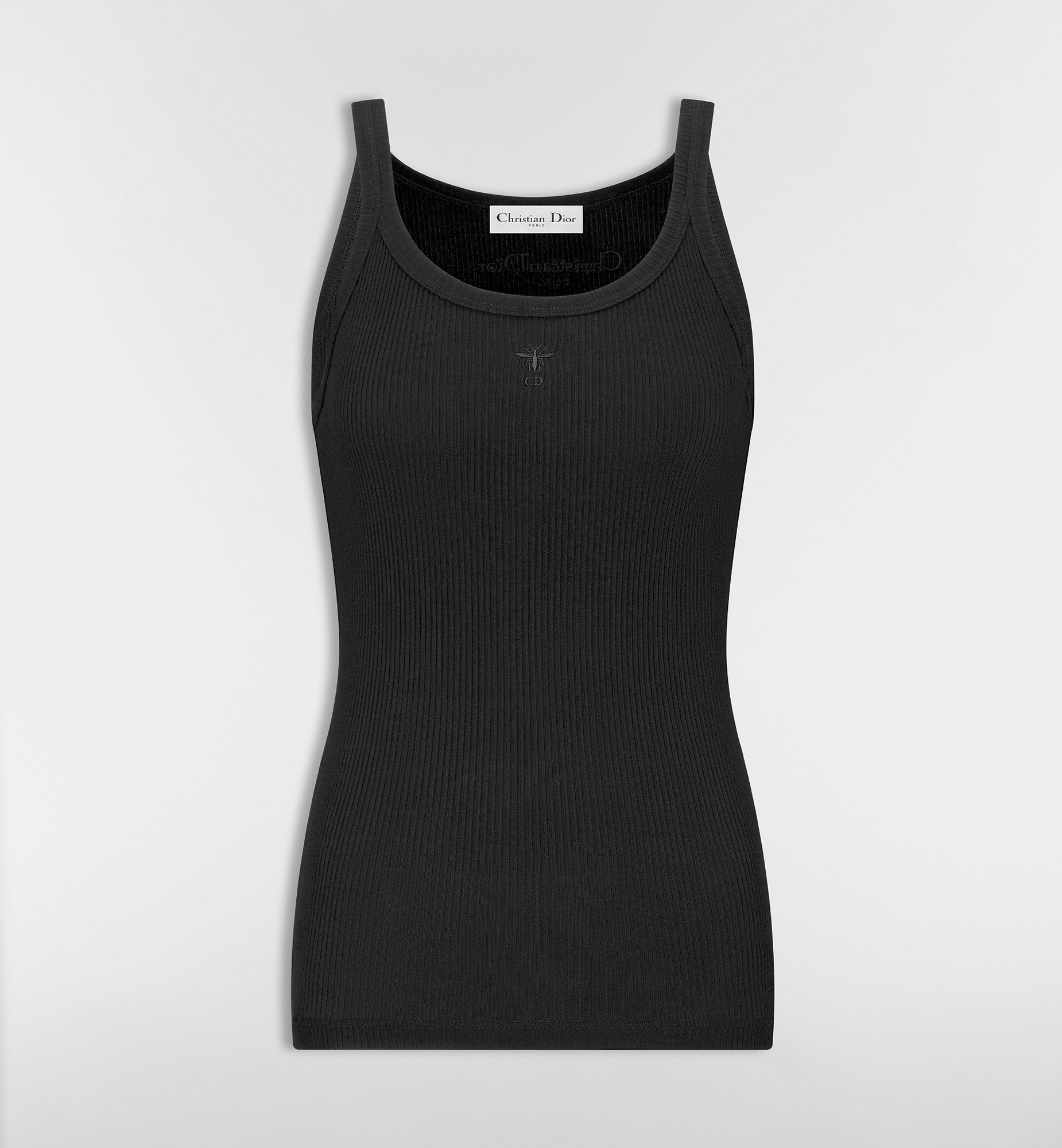 Tank Top Black Ribbed Cotton Jersey | DIOR
