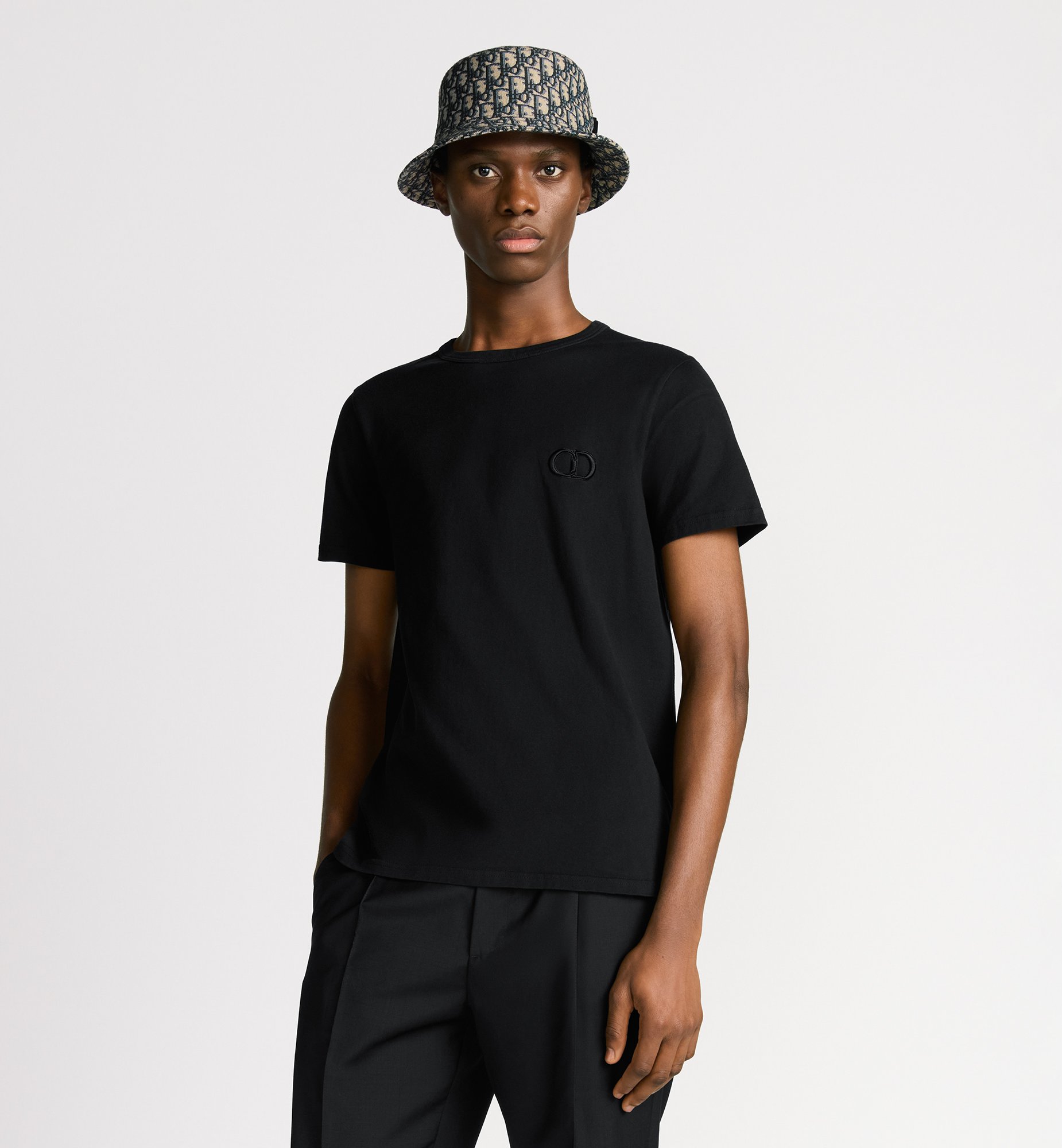 CD Icon T-Shirt, Regular Fit Black Cotton Jersey | DIOR