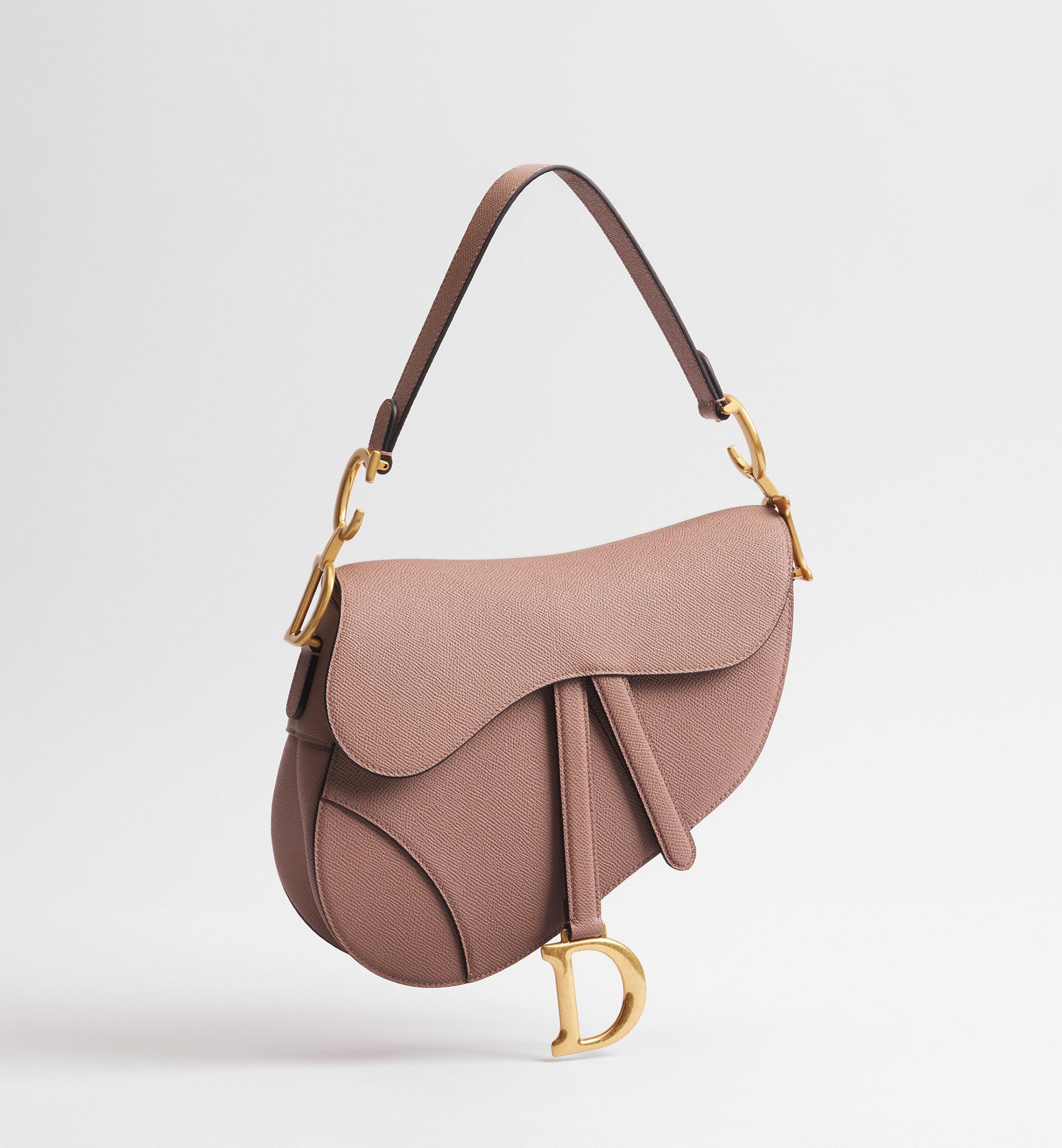 Saddle Bag with Strap Latte Grained Calfskin | DIOR