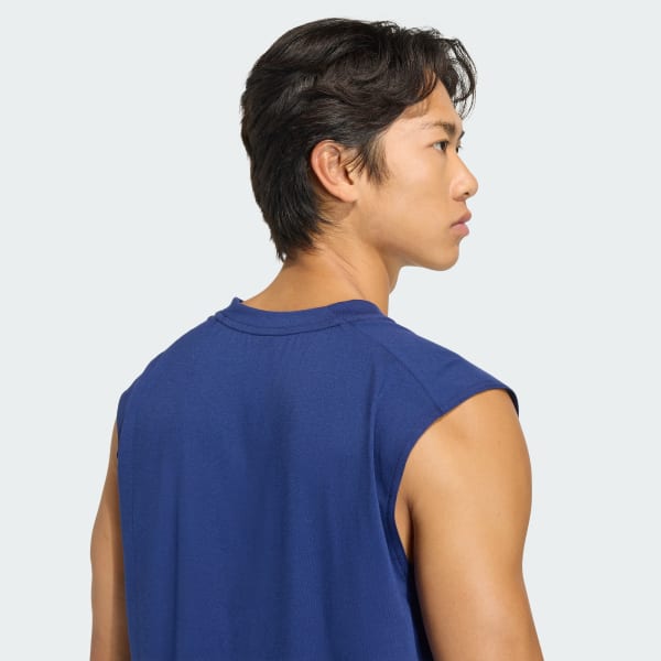 adidas WORKOUT ESSENTIALS FEELREADY SLEEVELESS T-SHIRT - Blue