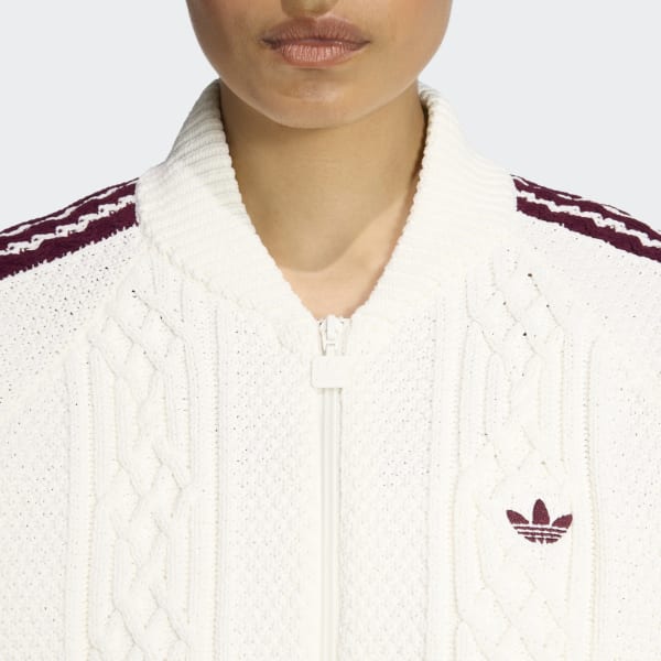 ADIDAS ORIGINALS ARCHIVE CUTLINE KNIT TRACK TOP - White | Free