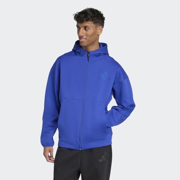 adidas Z.N.E. Full-Zip Hooded Track Jacket - Blue | Free Shipping
