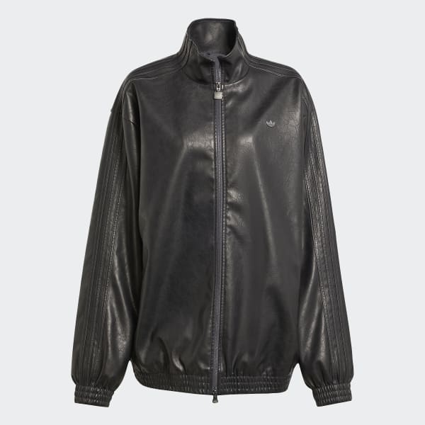 adidas Pleather Firebird Oversized Track jacket - Black | Free