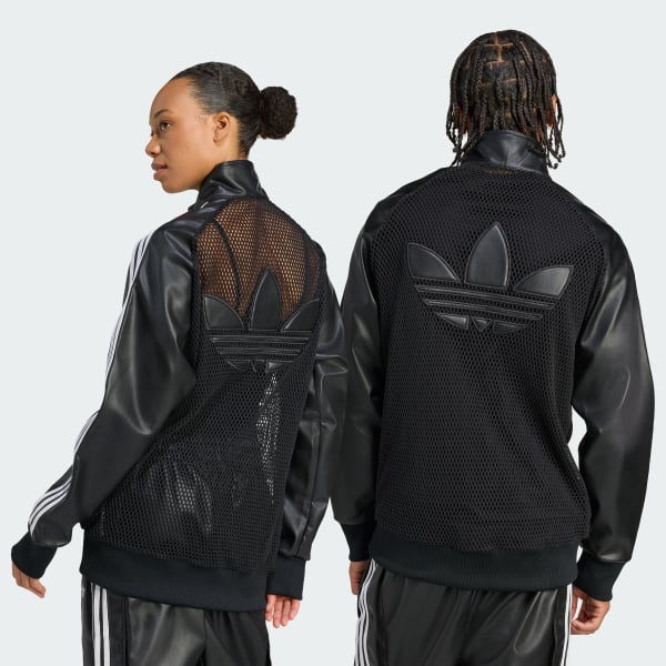 adidas × ジェレミー・スコット フェイクレザー メッシュ トラック