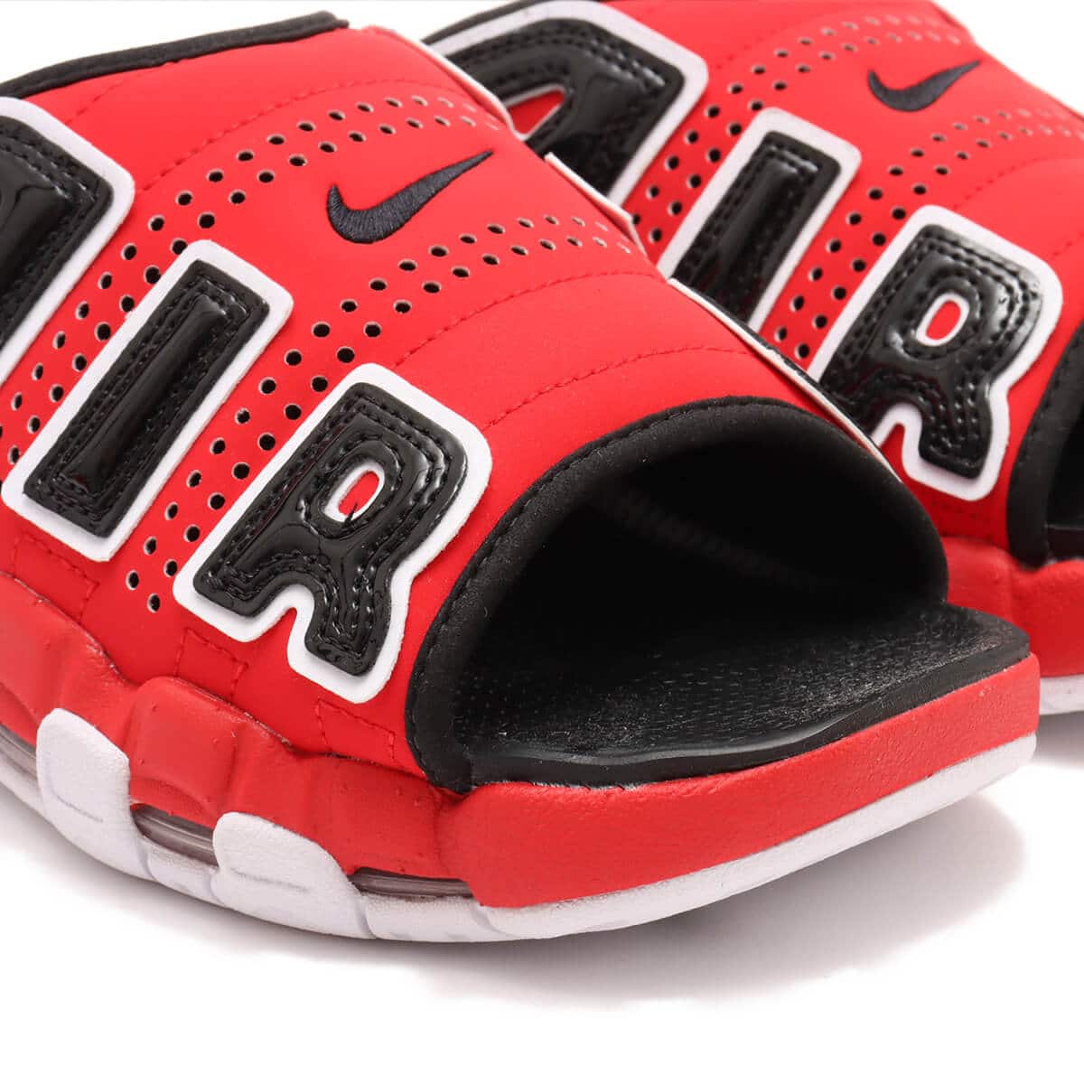 NIKE AIR MORE UPTEMPO SLIDE UNIVERSITY RED/WHITE-BLACK-CLEAR 24SP