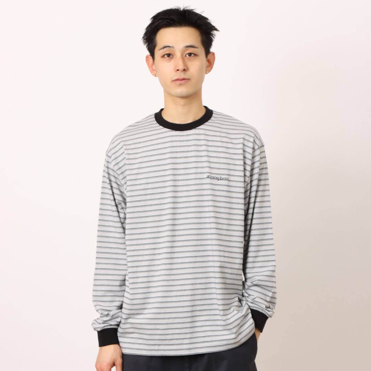 atmos Border Long T-shirt BLACK（アトモス ボーダー ロングTシャツ