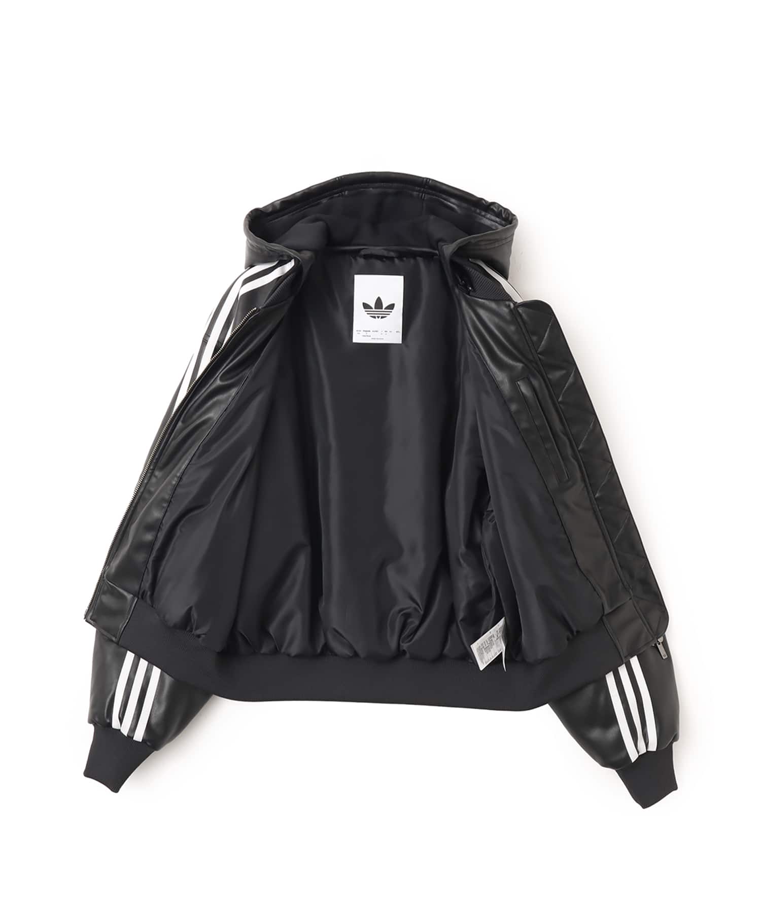 adidas W PLEATHER JACKET ブラック（アディダス ウィメンズ プレザー