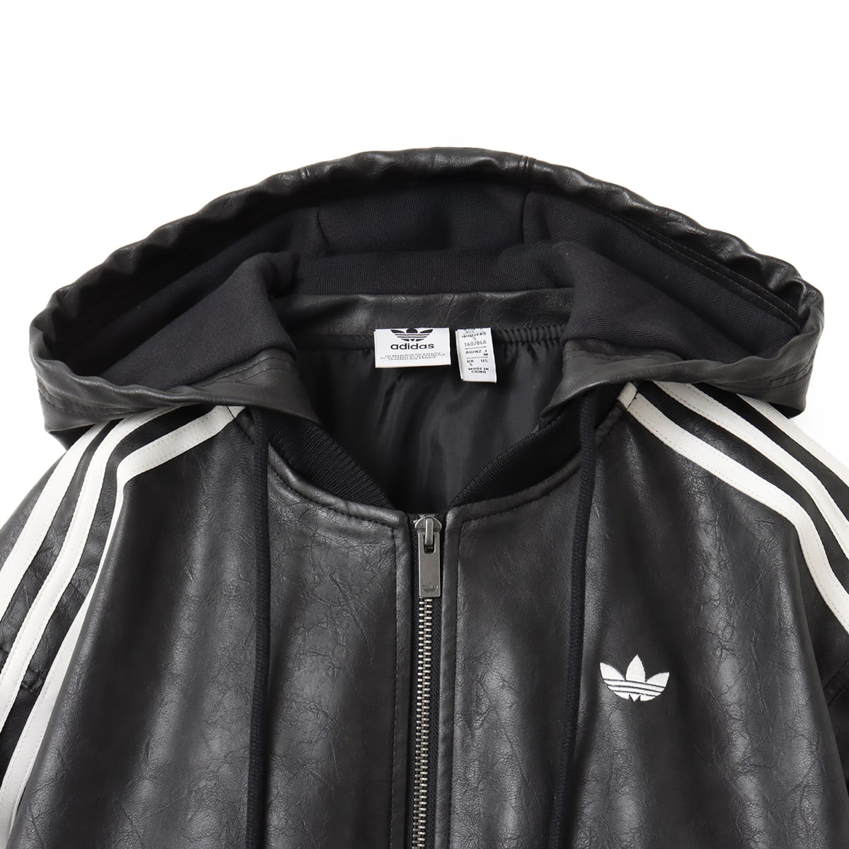 adidas FAUX LEATHER JACKET ブラック（アディダス ファウ レザー