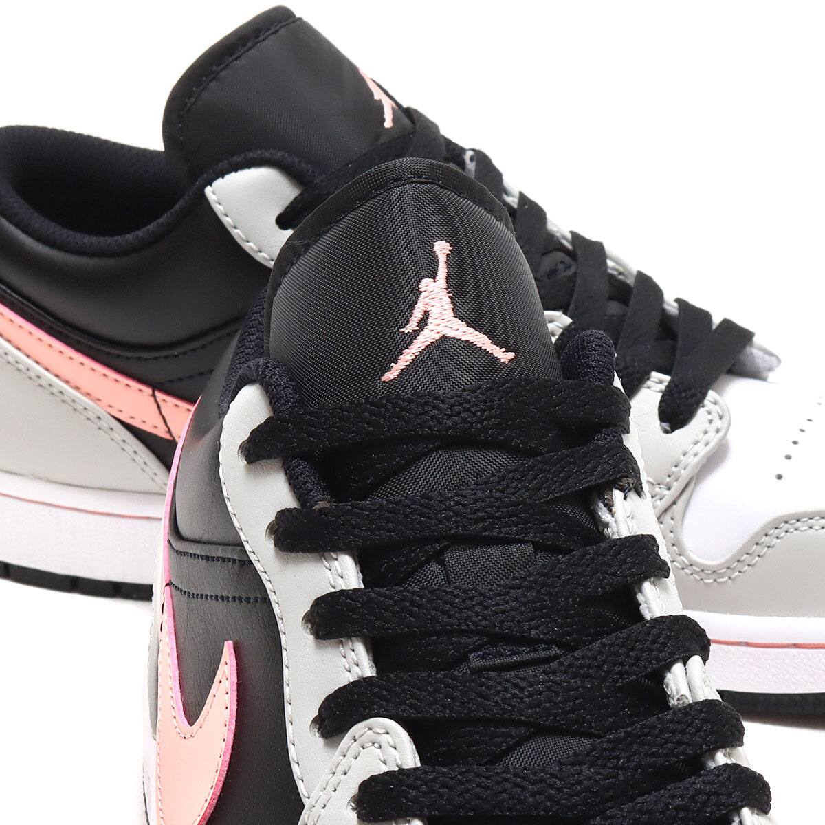 JORDAN BRAND AIR JORDAN 1 LOW BLACK/BLEACHED CORAL-GREY FOG-WHITE