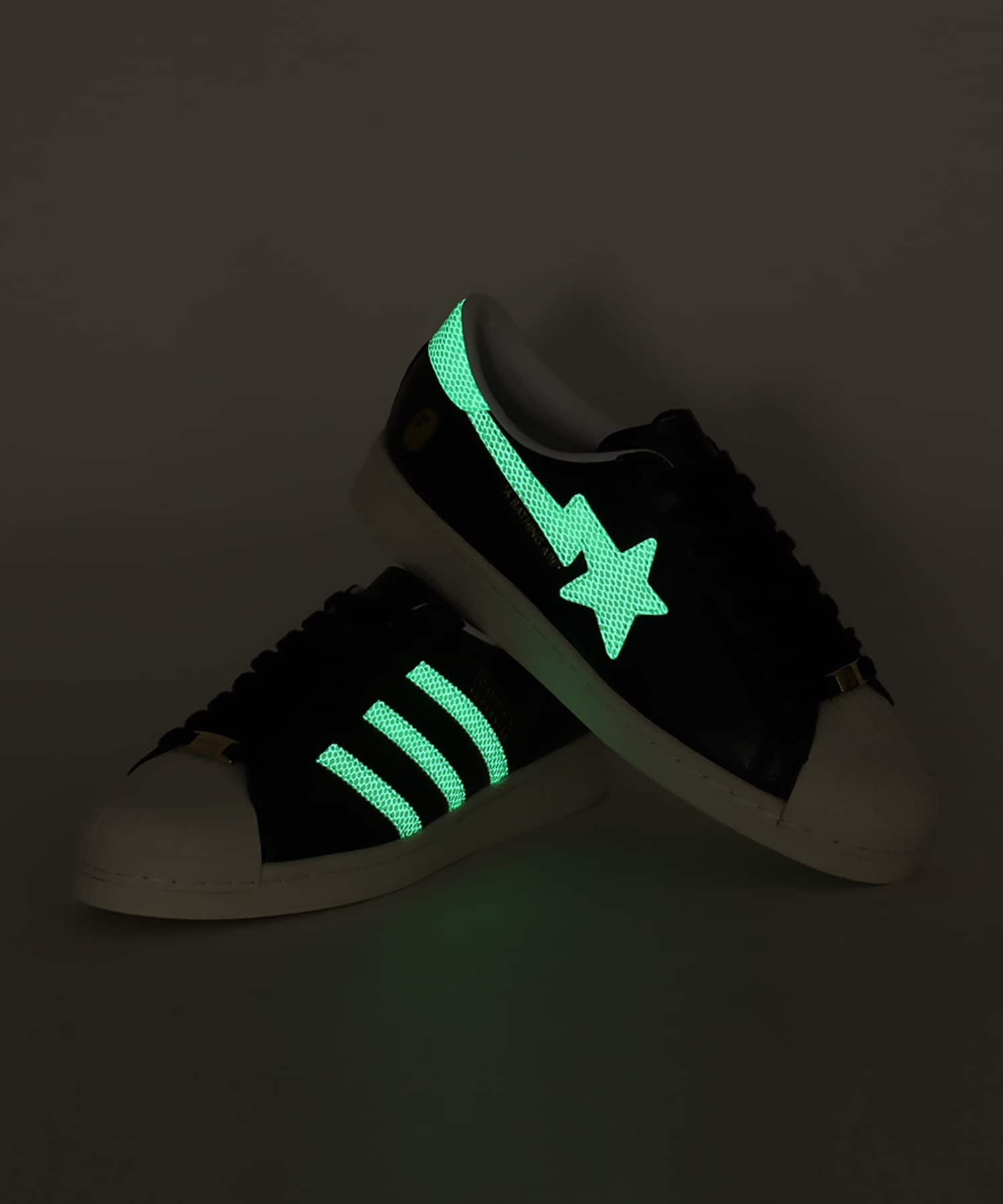 adidas SUPERSTAR VINTAGE BAPE atmos CORE BLACK/FOOT WEAR WHITE/OFF