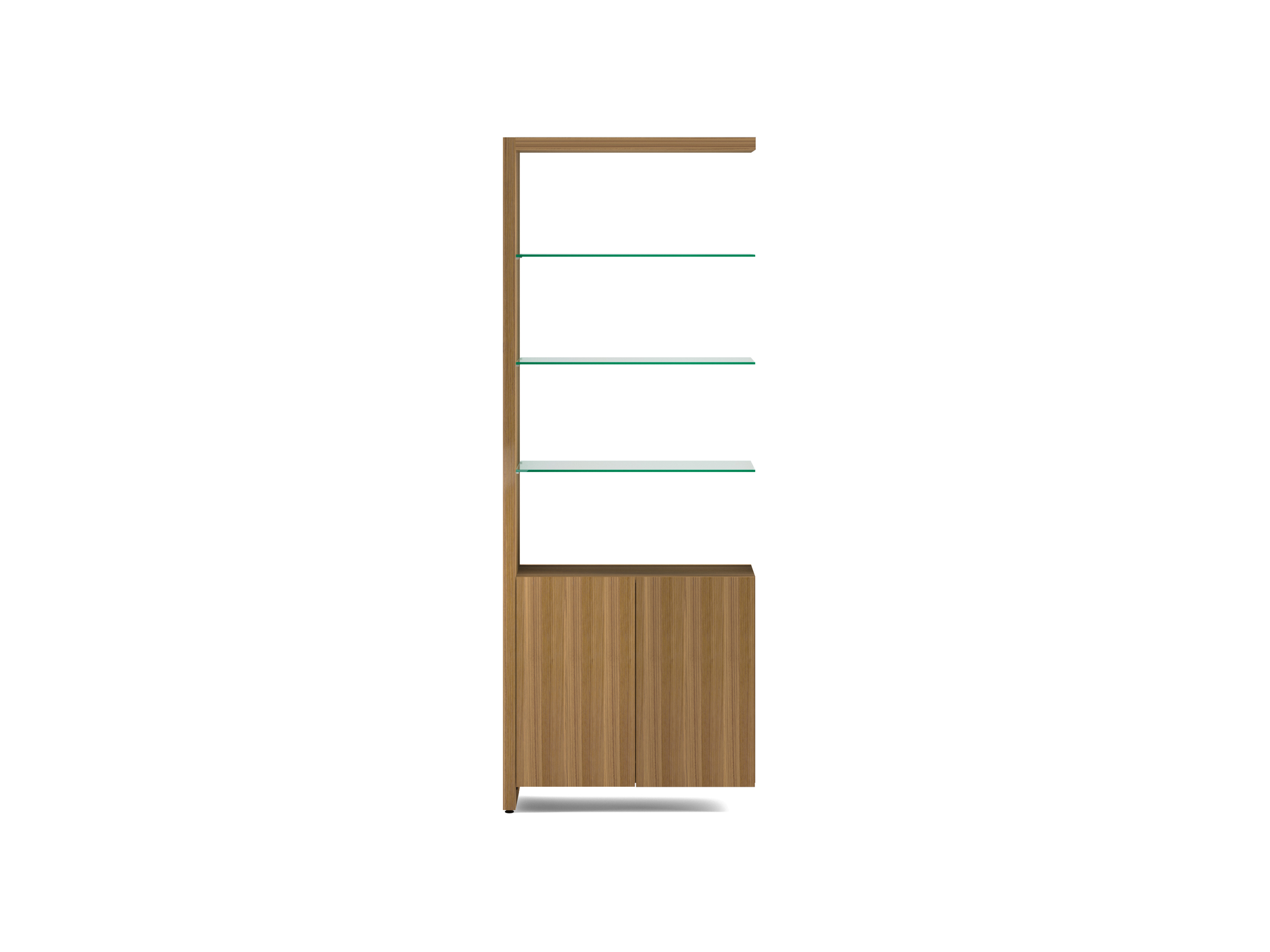 Linea Double Glass Modern Shelf Extension | BDI Furniture