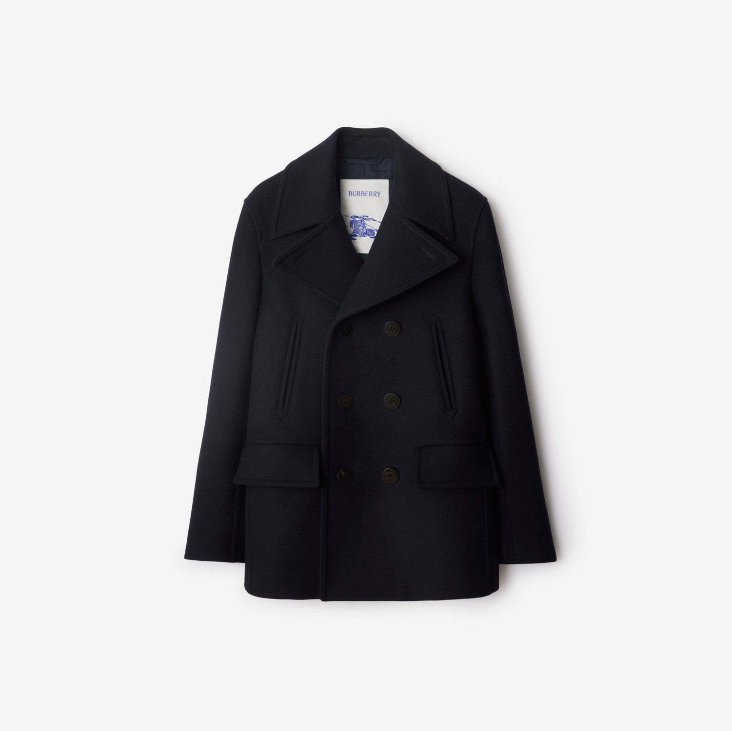 ウール ピーコート (ネイビー) - メンズ, ウール | Burberry®公式サイト