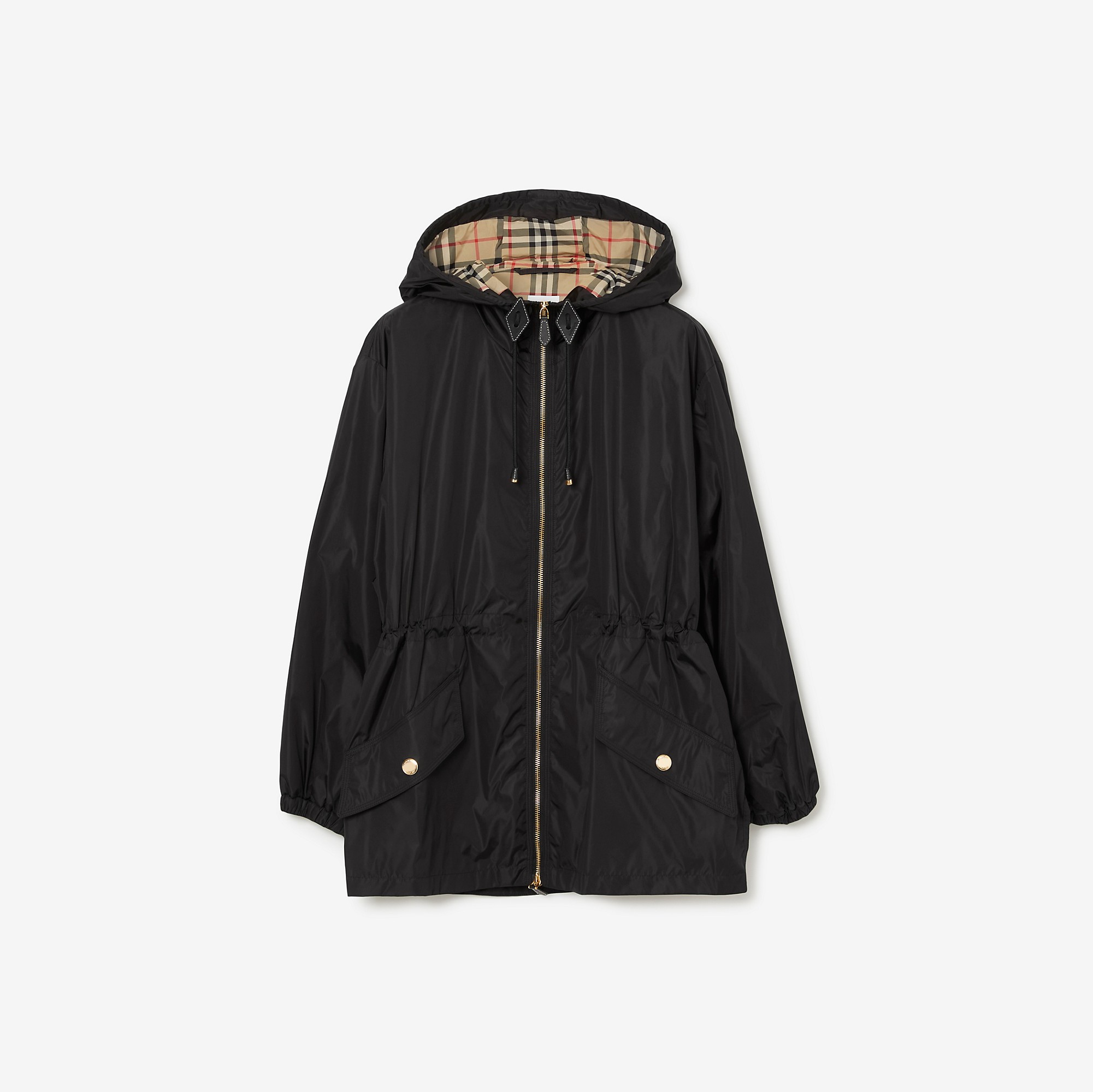 Nylon Hooded Jacket in Black - Women | Burberry® Official