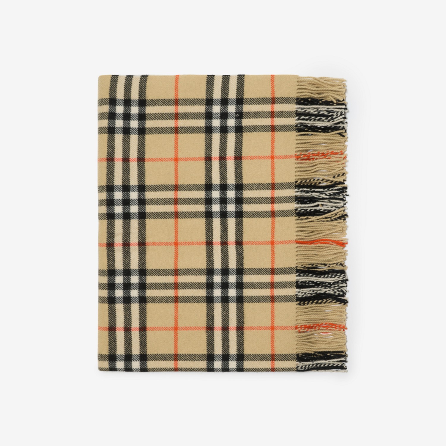 チェック・ウールカシミア・ブランケット (サンド) | Burberry®公式サイト