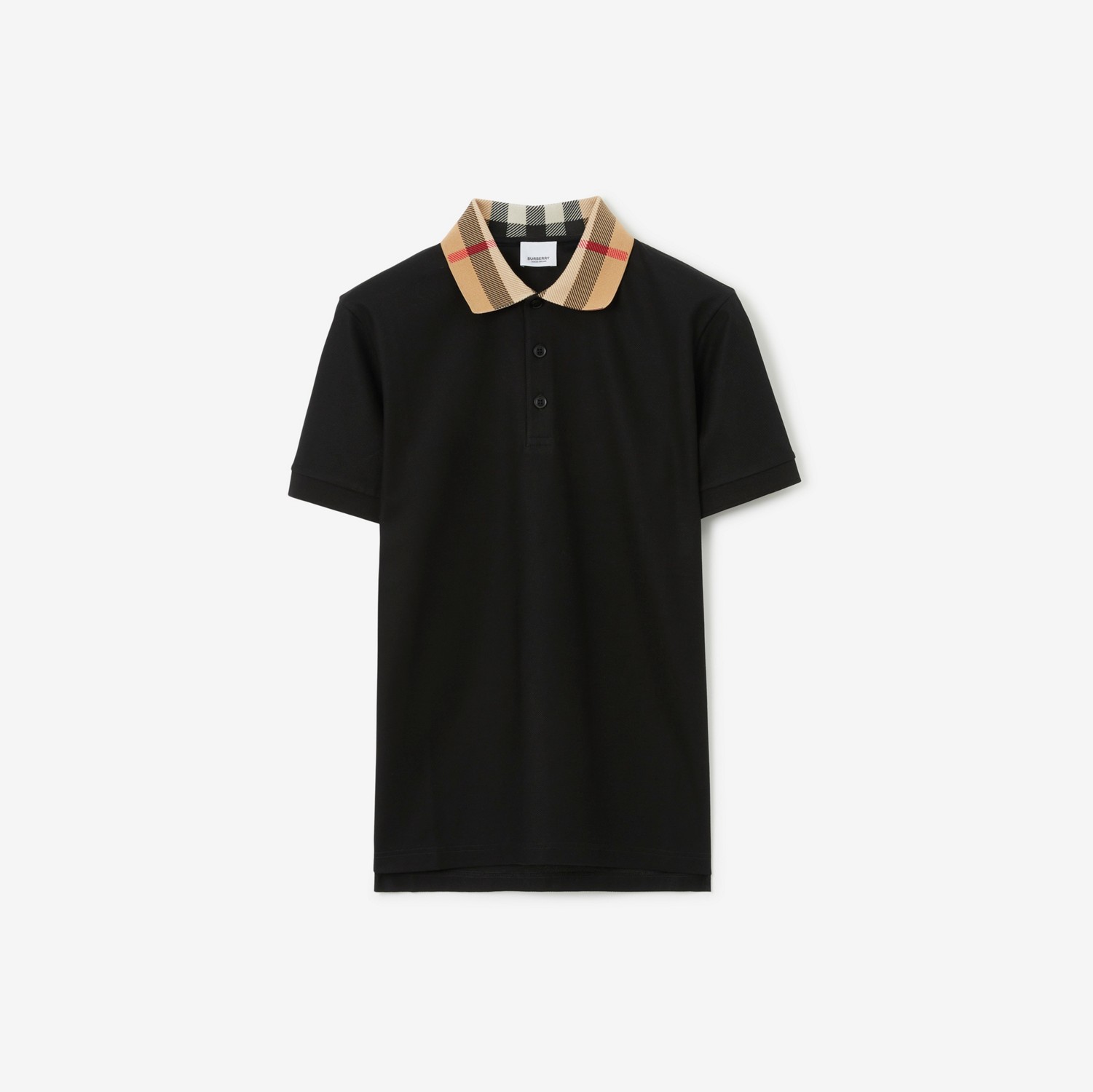 コットンポロシャツ (ブラック) - メンズ, コットン | Burberry®公式サイト