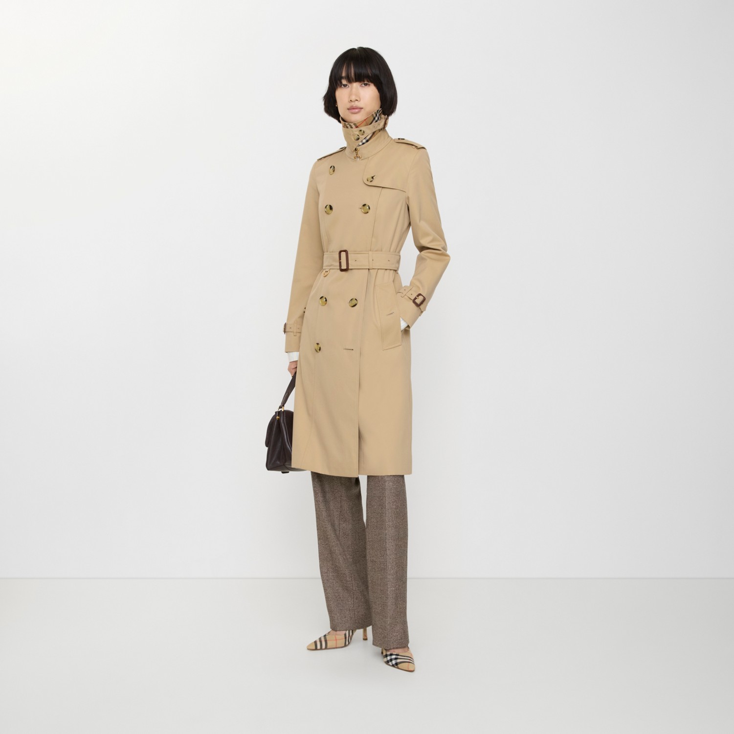 Long Chelsea Heritage Trench Coat in Honey - Women, Cotton